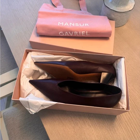 Mansur Gavriel Plum colored Leather Heels - Picture 1 of 5